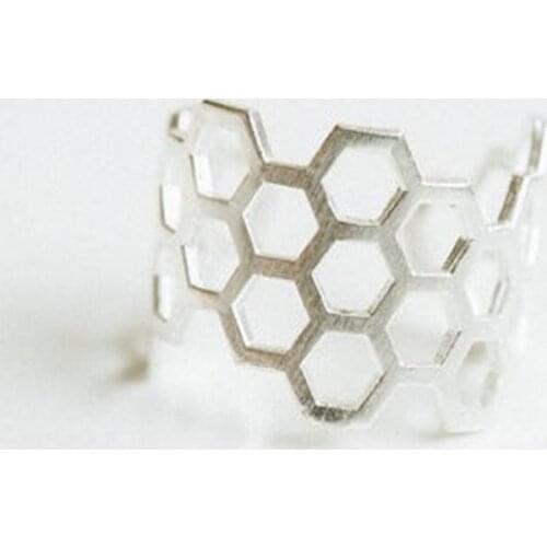 Life element Much hexagon ring Honeycomb rings For Women