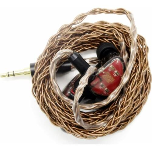 Newest 2Pin Connector 3.5mm 8-Core Plated Silver Cable KZ AS10 Upgrade cable For KZ AS10 ZST ZSR ZS5 ZS6 ZS10 ZSA ESR ES3 ES4