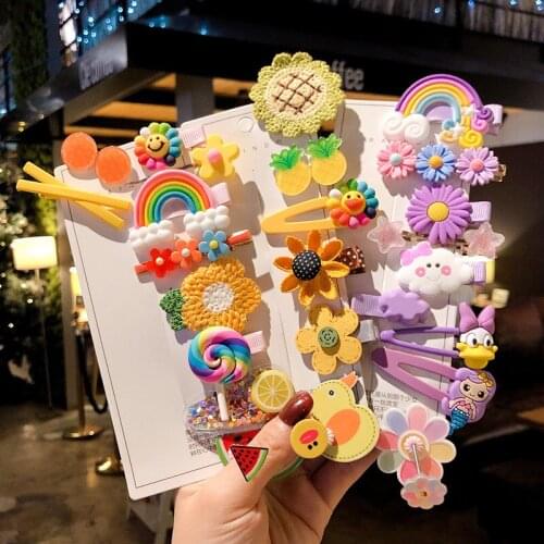 2021 New Girls Cute Cartoon Animals Fruit 5 cm Hairpins Children Lovely Hair Clips Barrettes Headband Kids Hair Accessories