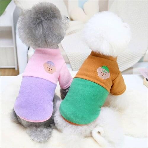 Dog Pet Clothing French Bulldog T-shirt Pure Cotton Blue Stripe Dog Clothes For Small Medium Corgi Teddy Dogs Puppy Outfit
