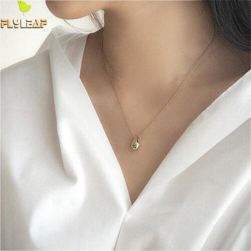 100% 925 Sterling Silver Jewelry Necklace Drop Clavicle Chain Flyleaf High Quality Simple Fashion Necklaces & Pendants