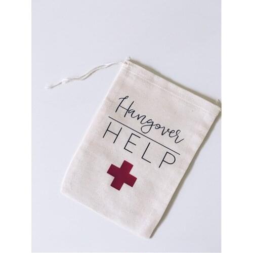 Personalized Hangovers Kit Bags Hen Party pouch Bachelorette Cotton Gift First Aid Wedding Favor Holder Bag Event Party Supplies
