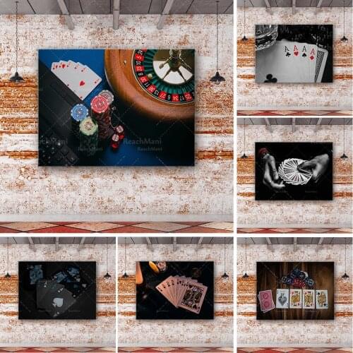 Poker game room wall art canvas-gambling game art canvas poster