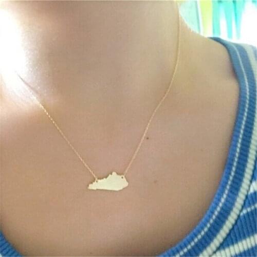 The United States popular hot style jewelry map of Kentucky necklace pendant travel accessories for mom girlfriend