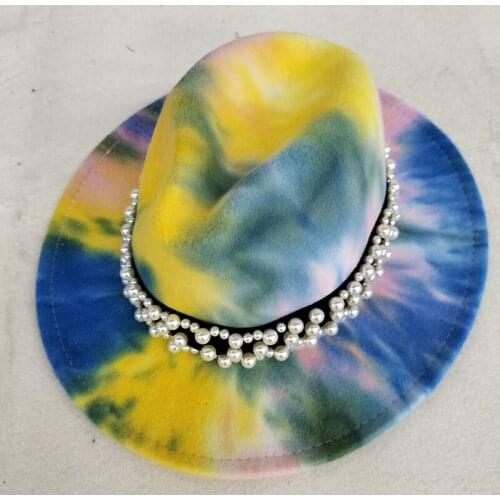 Fedora hat women Wide Brim Gradient color designed panama vintage artificial jazz cap Black Derby panama caps women winter hats