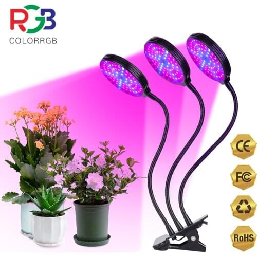 ColorRGB, Full Spectrum LED Grow light ,DC5V USB WITH Clip,Grow Light for Indoor Plants with Auto On/Off & 4/8/12H Timer