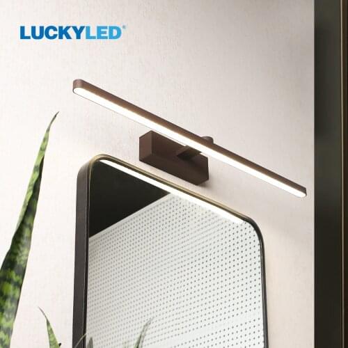 LUCKYLED Nordic Led Wall Lamp 8w 10w AC85-265V Bathroom Mirror Light Brown Vintage Wall Light Fixture for Bedroom Living Room