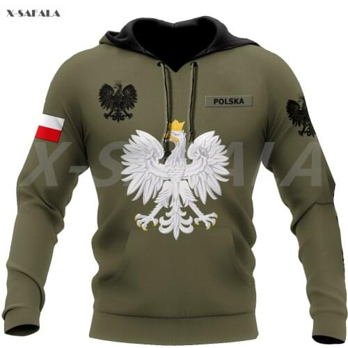 Poland Polska Country Emblem Flag 3D Over Printed Hoodie Man Women Pullover Tracksuit Outwear Zipper Sweatshirt Casual Harajuku
