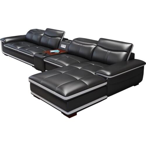 Living Room Sofa storage corner real genuine leather sofas salon couch puff asiento muebles de sala speaker L shape sofa cama