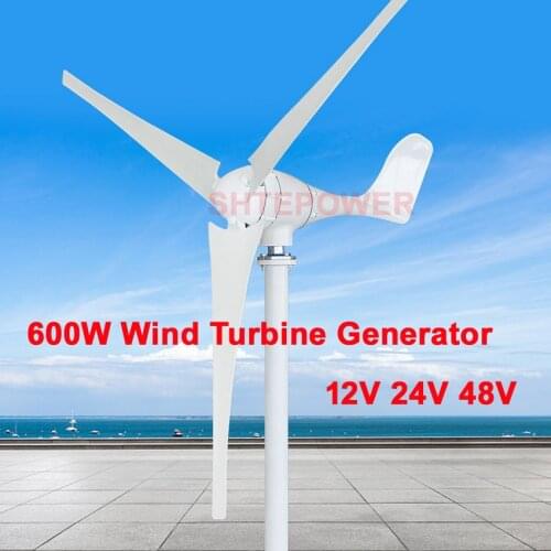 48V low start up wind speed 600W windmill 3 blades 5 blades Max 630W Wind Turbines Small home Free shipping 12V/24V/48V