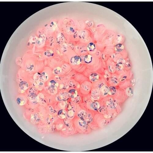 High Quality Pink Crystal Color 6000pcs(30g) 4mm pvc round Cup loose sequins Paillette sewing Wedding craft, DIY Accessories