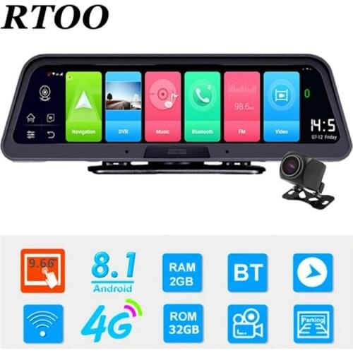 4G Dash Cam 10 Inch DVR Mirror Rearview Mirror ADAS Android 8.1 FHD 1080P For Auto Video Recorder GPS Navigation WiFi Car DVR