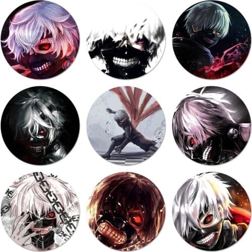 58mm Tokyo Ghoul Kaneki Fashion Cool Anime Icons Pins Badge Decoration Brooches Metal Badges For Backpack Decoration