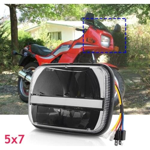 1PCS 5X7 inch Rectangular Sealed beam led headlights White DRL Amber turn singal lights for Kawasaki ZRX 1100 and the 1200