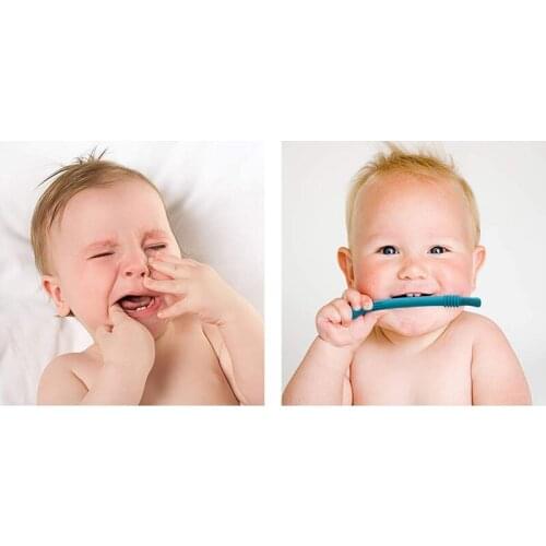 1pc Hollow Teething Tubes Soft Silicone Teething Toys Babies Silicone Baby Teether Children Products With Cleaning Brushes