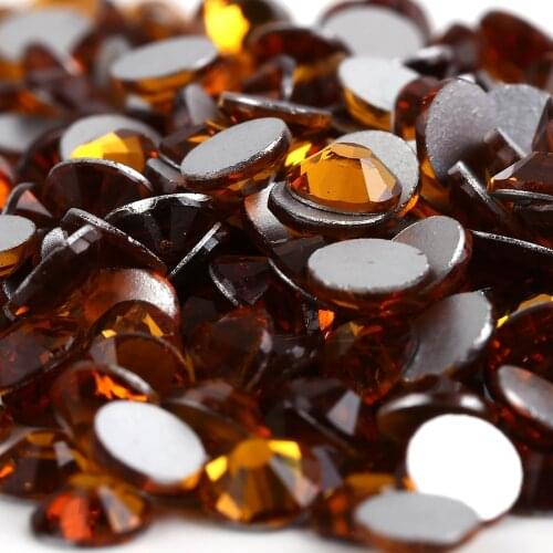 1440pcs/bag Smallest ss2(1.2mm) Topaz Color Crystal Flat Back ( Nail Art ) Non Hot Fix Glue on Glass Rhinestones