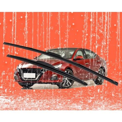 2 pcs Front Windshield Bracketless Wiper Blades Set 26"+17" Fit for J-Hook NISSAN Teana X-Trail