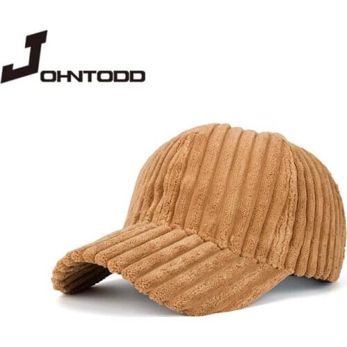 2021 fashion Striped Plain Corduroy Baseball Cap Autumn Winter Women Mens outdoors travel Cap Dad Hat Adjustable