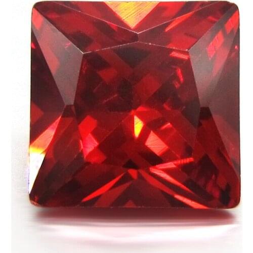 50pcs/lot 1.5*1.5~12*12mm Square Shape Princess Cut Synthetic CZ Stones Loose Garnet Cubic Zirconia Stone For Jewelry
