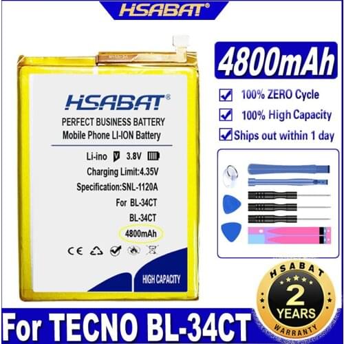 HSABAT BL-34CT 4800mAh Battery for TECno CAMON 11S Batteries