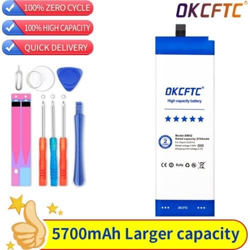 OKCFTC BM52 5700mAh Battery For Xiaomi Mi Note 10 Lite / Mi Note 10 Pro / CC9pro CC9 Pro Battery +Free Tools