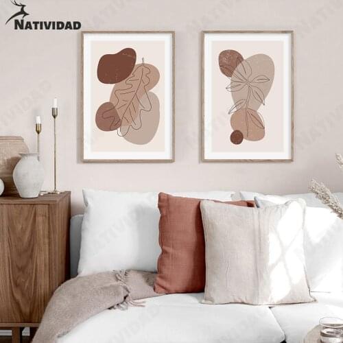 Bohemian Brown Canvas Painting Decoration Retro Creative Painting Graffiti Pattern Poster Text Art Living Room Bedroom Home Deco