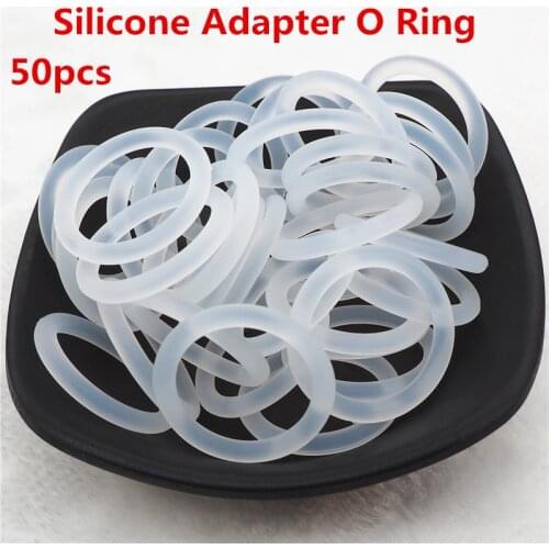 Chenkai 50pcs Clear Silicone O Rings DIY Baby Dummy MAM Napkin Pacifier Chain Clips Adapter Holder O Rings Food Grade BPA Free
