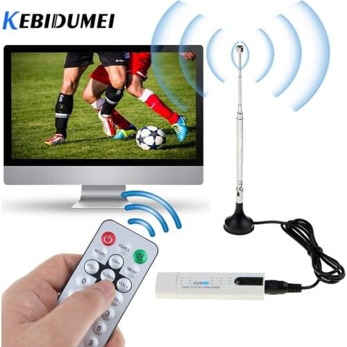 Kebidumei Digital DVB T2 TV Stick Tuner with Antenna Remote Control USB2.0 HDTV Receiver for DVB-T2 / DVB-C / FM / DAB For PC