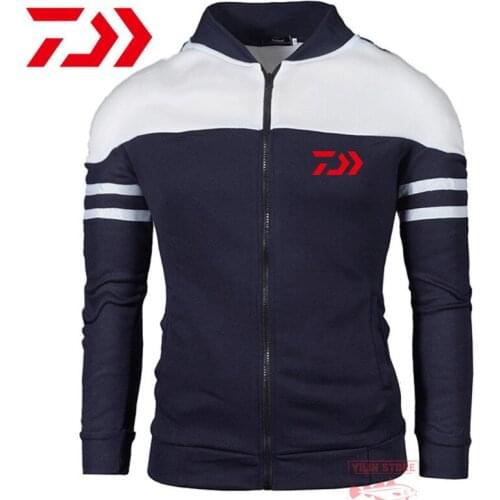 Daiwa Fishing Clothing Spring Autumn Casual Outdoor Sport Winter Jacket Mens Plus Velvet Long Sleeve Breathable Fishing Jackets