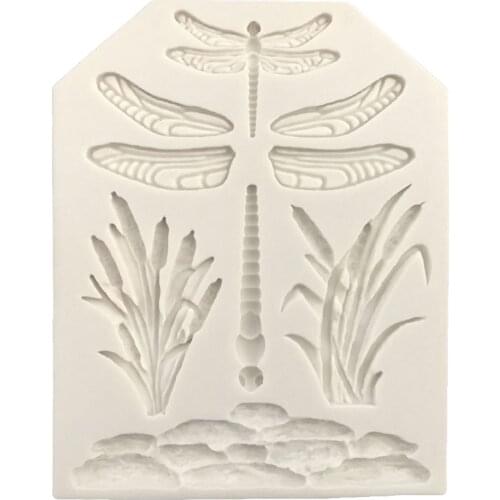 Hot Sale!Dragonfly Grass Cake Border Decoration Silicone Mold Fondant Cake Decorating Tools Candy Chocolate Gumpaste Molds