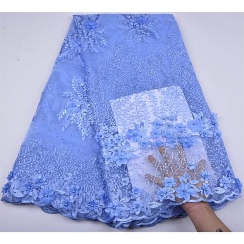 French Cord Lace Fabric 2019 Latest African Stone Lace Fabric With Bead 3D Tulle Mesh Lace Fabric High quality Nigerian Lace1255