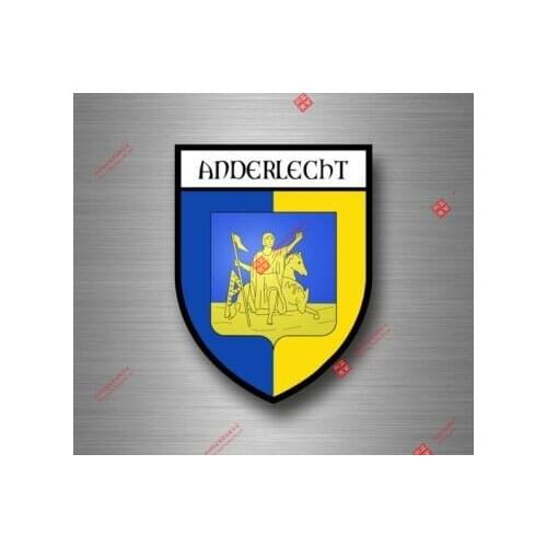 Interesting Sticker Decal Souvenir Car Coat Arms Shield City Travel Belgium Anderlecht for Motorcycle