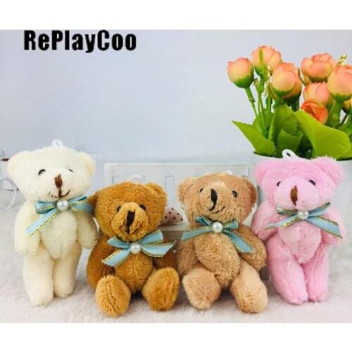 25PCS Kawaii Small Joint Pearl Teddy Bear Plush Toys Teddy Bear Mini 8cm Plush Teddies Small Stuffed Plush Teddy Bears DMX013