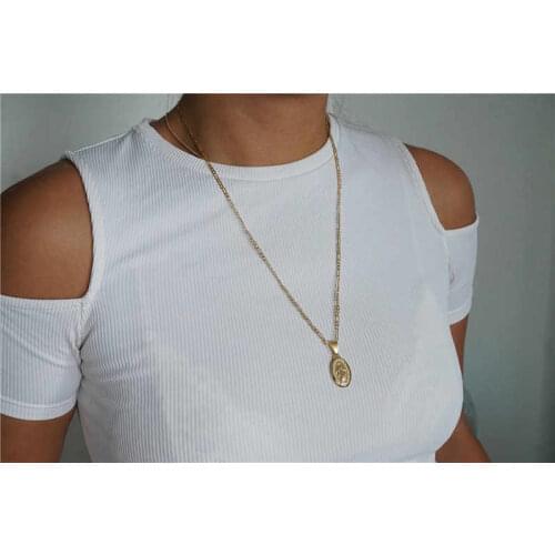 Fashion Alloy Men Women Catholic Necklace Virgin Mary Unisex Jewelry