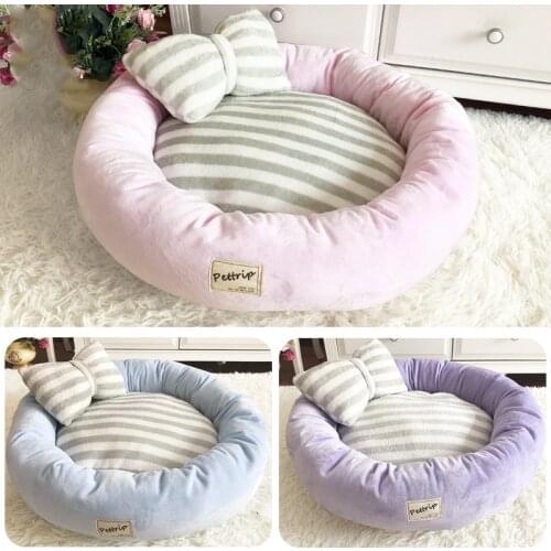 Soft Puppy Dog Bed Sofa Round Cat Dogs Sleeping Beds Kennel Indoor Pet House Nest With Pillow Thick Cushion Chihuahua Non-Slip
