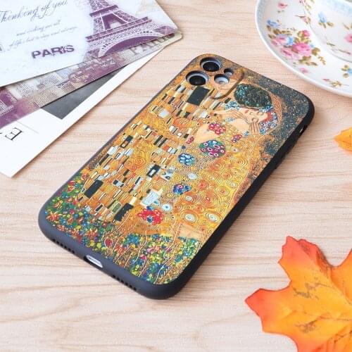 Gustav Klimt The Kiss Print Soft Silicone Matt Case For Apple iPhone Case