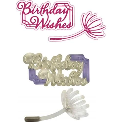 Birthday Wishes Metal Cutting Dies Scrapbook Diary Decoration Stencil Embossing DIY Greeting Card Handmade 2021 NEW Christmas