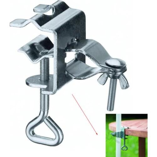 Steel Umbrella Clamp Umbrella Stand Bench Patio Umbrella Holder Umbrella Stand Fixed Clip for Beach Courtyard Balcony