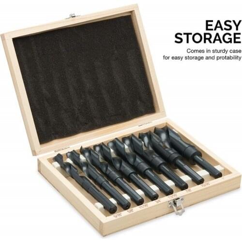 8pcs Titanium Coated Twist Drill Bit High Steel for Woodworking Plastic And Aluminum HSS Drill Bit Set With BOx