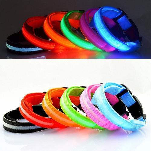 LED Light Puppy Dog Cats Collars Night Safety Flashing Luminous Adjustable Collar Harnesses Pet Dog Supplies