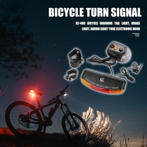 Bike LED Tail Light Bicycle Turning Signal USB Rechargeable Remote-Control Flash Rear Red Lights Waterproof Brake Warning Lamp