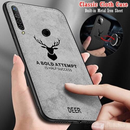 Cloth Magnetic Phone Case For Huawei Honor 9 10 20 Lite 10i 20s 20e 30i 30s 30 Pro 8X 9X 9A 9C Embed Magnet iron Deer Soft Cover