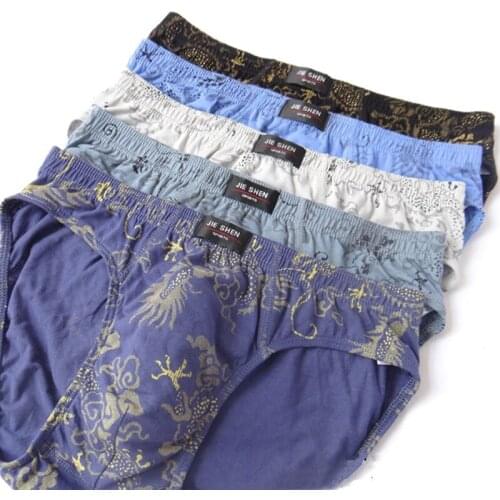 New Arrival 3Pcs/lot Printed color Cotton Briefs Men Underwears Plus Size 4XL Bikini Underwear Pant fashion Mens Panties