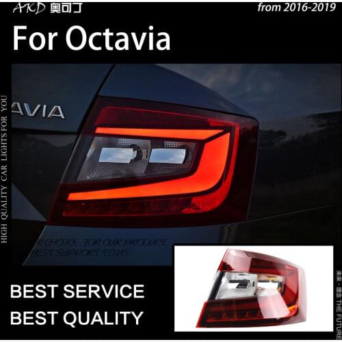 Car Styling Tail Lamp for Octavia Tail Light 2016-2019 New Octavia LED Tail Lights Rear Stop LED DRL Reverse auto Accessories