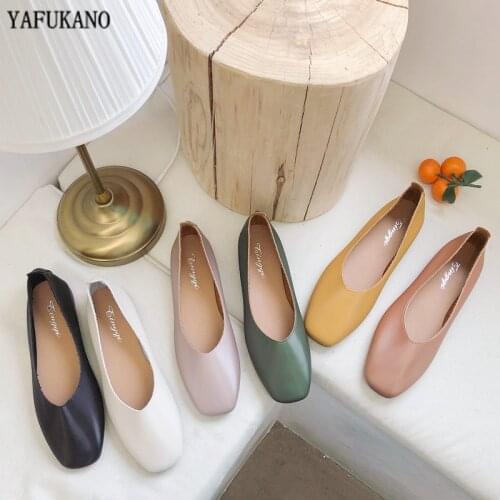 2020 Slip On Flat Shoes Women Loafers Candy Color Square Toe Flats Woman Boat Shoes zapatos mujer Retro Grandma Oxford Shoes