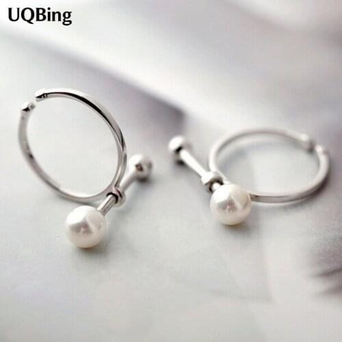 2019 Free Shipping Silver Pearl Ring Sterling 925 Silver Ring For Women Jewelry Wholesale Finger Ring For Party Birthday Gift