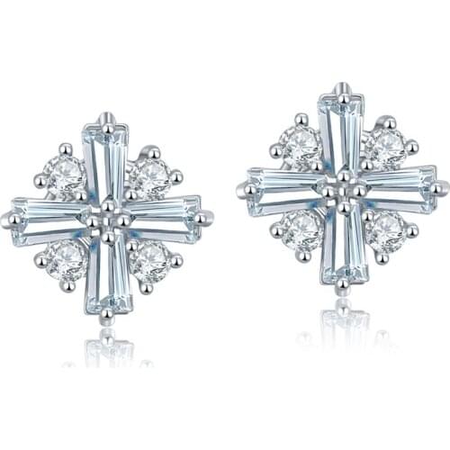 ZSLBS Fine Luxury Zirconia Crystal Earrings For Women Flower Stud Earring Girl Jewelry Pendientes Boucle Oreille Femme Brincos