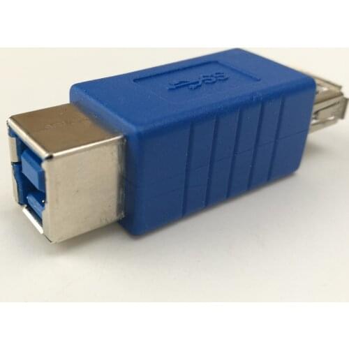 200pcs/lot High Speed USB 3.0 Extender Coupler Type A Female To B Female Adapter Blue Wholesale