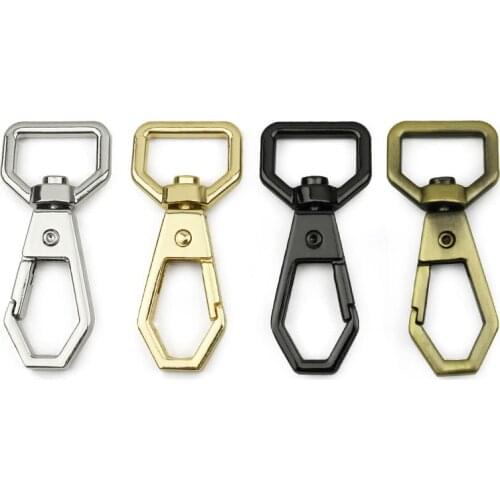 2x Metal Polygonal Swivel Trigger Snap Hook Spring Gate Clasps Clips Leather Belt Pet Leash Bag Strap Webbing Keychain Hooks