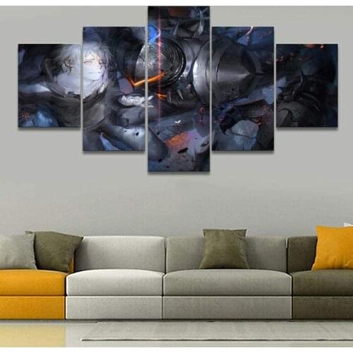 5 Piece Wall Art Canvas Anime Manga Figure Pictures Black Knight Posters And Prints Decoration Paintings For Living Room Wall